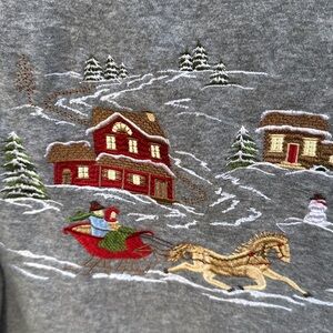Southern Lady Snowy Christmas Embroidered Sweatshirtrt